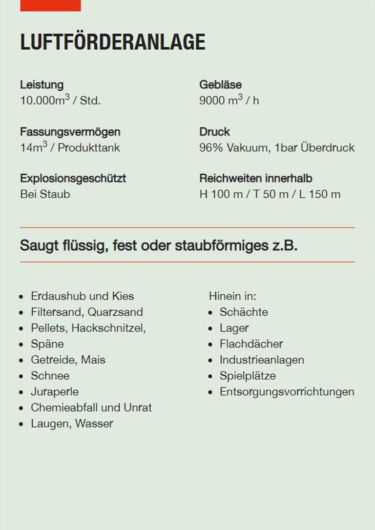 Saugbagger Kelsterbach - Technische Daten LFA